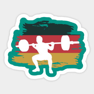 Squat German Flag - Powerlifting Sticker